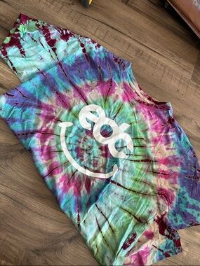 EDC Tie-Dye Short Sleeve Tee with White Smile Graphic